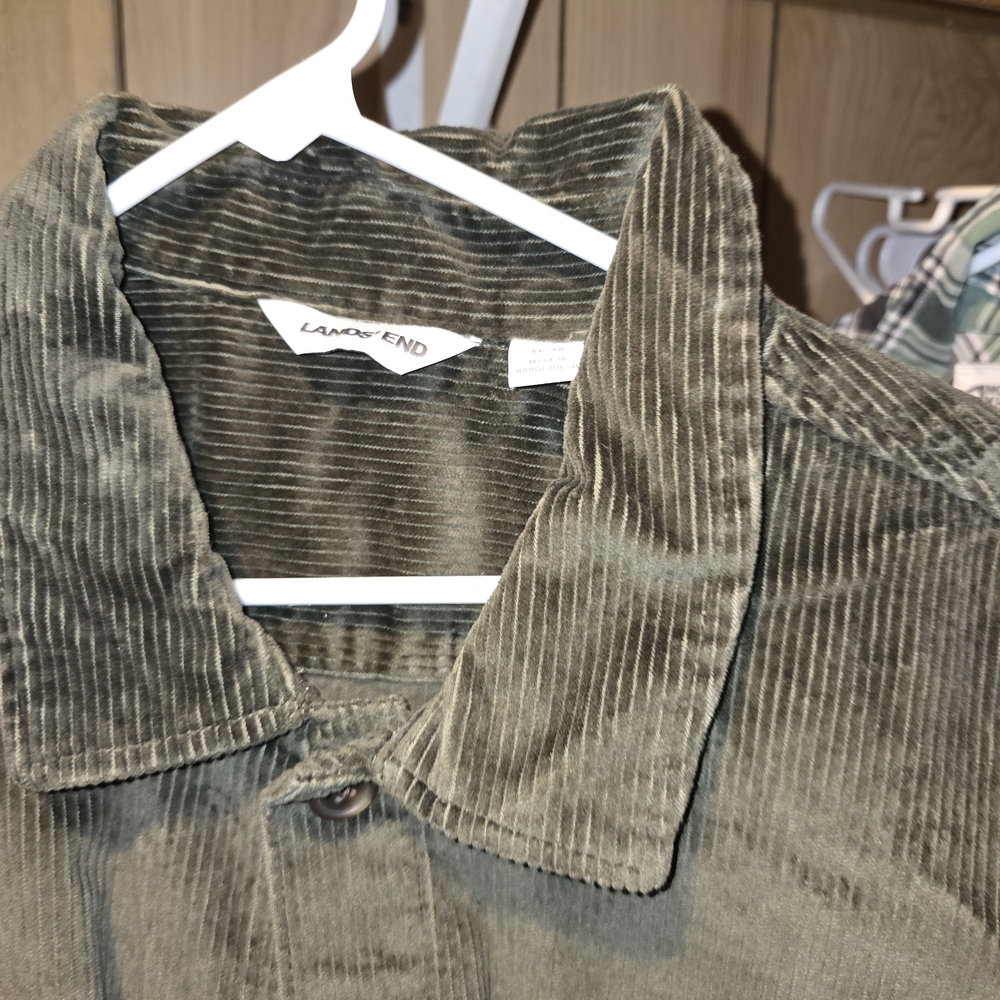 Lands' End Men's Olive Corduroy Jacket Xl - Picture 2 of 4
